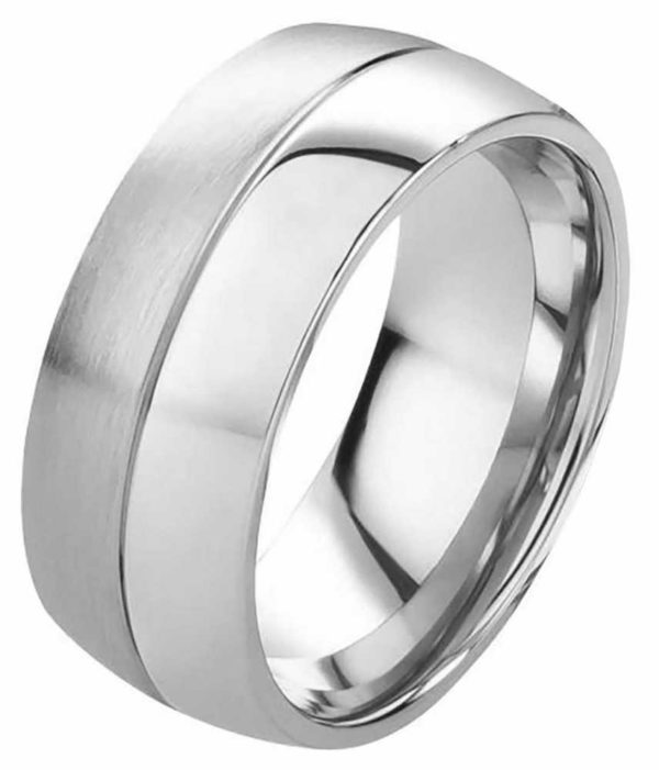 Herrenring Edelstahl HE016 ohne Stein mit gratis Gravur