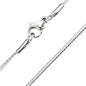 Kette flache Schlangenglieder Silber aus Edelstahl Unisex