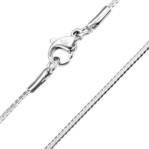 Kette flache Schlangenglieder Silber aus Edelstahl Unisex