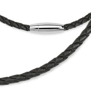 Kette gewebt Schwarz Leder Unisex