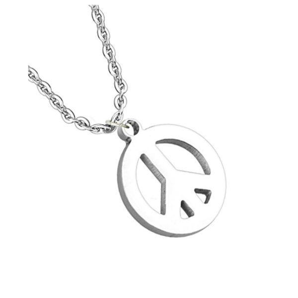 Kette Peace Silber aus Edelstahl Unisex