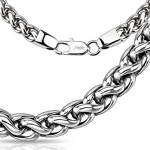 Kette verworrene Glieder Silber aus Edelstahl Unisex