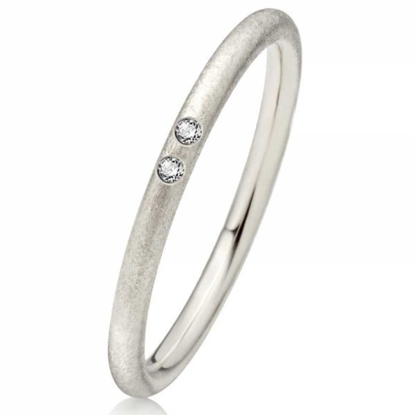 Verlobungsring Weissgold Damenring GE660-D2 mit zwei Diamant
