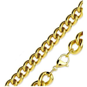 Koenigskette klassische Glieder Gold aus Edelstahl Unisex