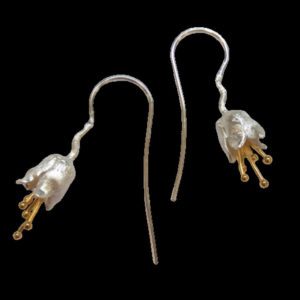 Ohrhaenger Bluete Silber-Gold aus 925 Silber Damen