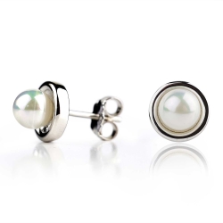 Ohrstecker 925 Sterling Silber mit Suesswasserzuchtperle 6mm