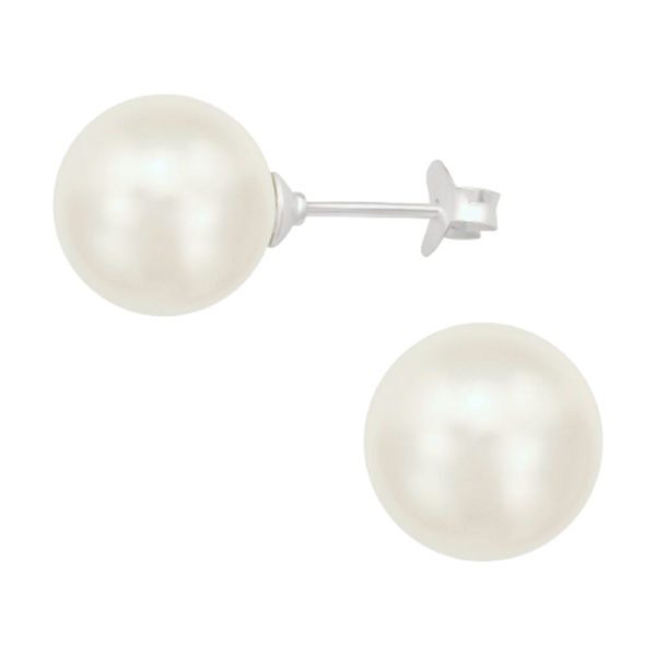 Ohrstecker Doppelperlen WeiÃƒÂŸ aus Edelstahl Damen