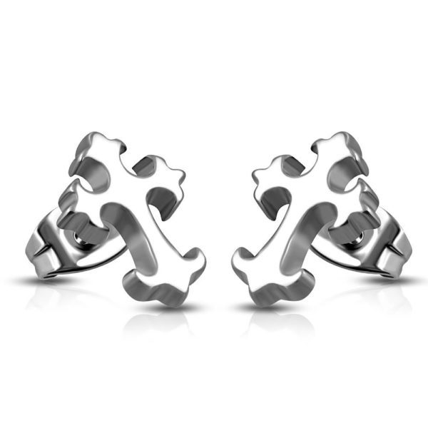 Ohrstecker Fleur des Lis Silber aus Edelstahl Unisex
