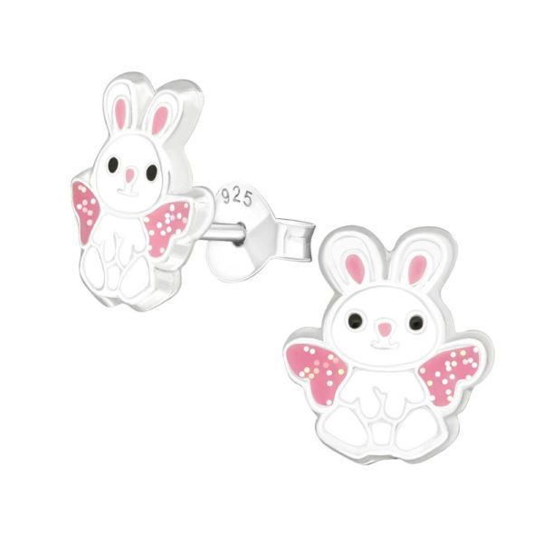 Ohrstecker Hase mit Fluegeln aus .925 Silber Kinder