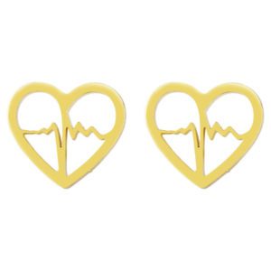 Ohrstecker Heartbeat gold aus Edelstahl Damen