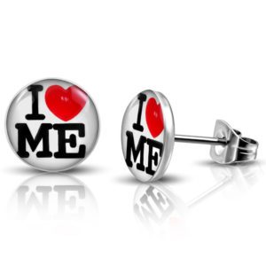 Ohrstecker I LOVE Me WeiÃƒÂŸ aus Edelstahl Unisex