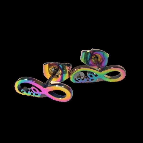 Ohrstecker Infinity bunt aus Edelstahl Unisex