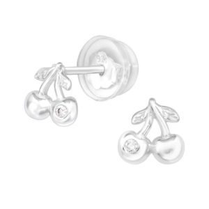 Ohrstecker Kirschen mit Kristall aus .925 Sterling Silber Damen