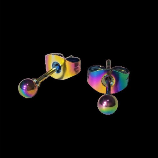 Ohrstecker kleine Kugel 3mm bunt aus Edelstahl Unisex