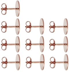 10 x Ohrstecker Rohlinge mit Platte 925er Silber rosÃ©vergoldet 14ct 3-10mm