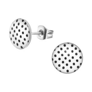 Ohrstecker Schachbrett Schwarz-WeiÃƒÂŸ aus Edelstahl Unisex