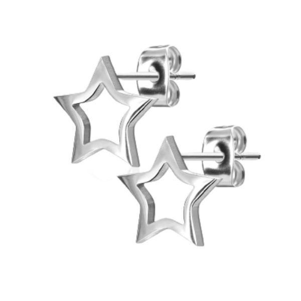 Ohrstecker Stern Silber aus Edelstahl Unisex