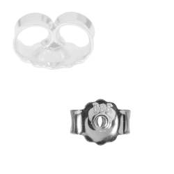 Ohrsteckerpoussette 5 mm 585er Weissgold Butterfly-Verschluss 14 Karat
