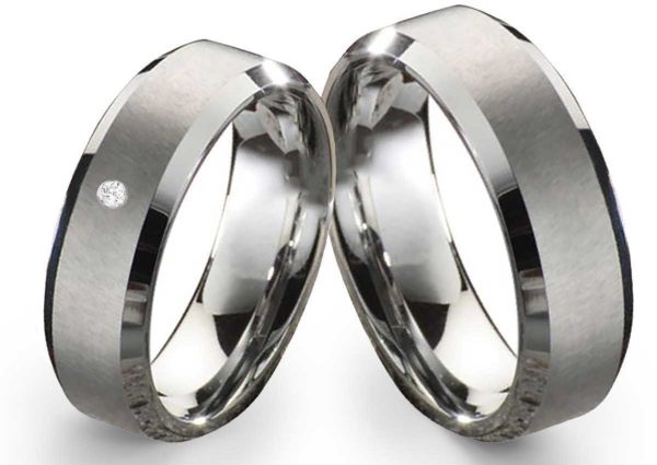 Partnerringe Wolframringe PW100 mit Zirkonia