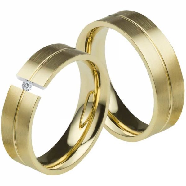 Edelstahlringe LUC23 mit Diamant und Gravur