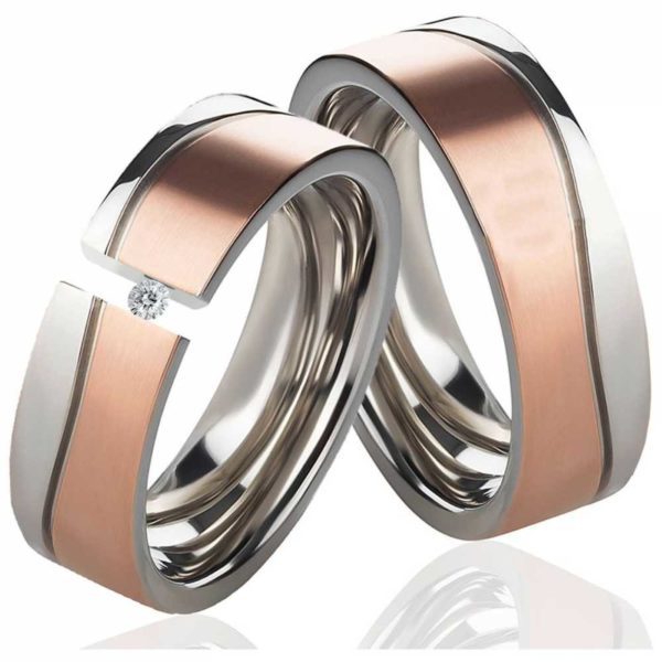 Eheringe LUC35 mit Diamant und Gravur