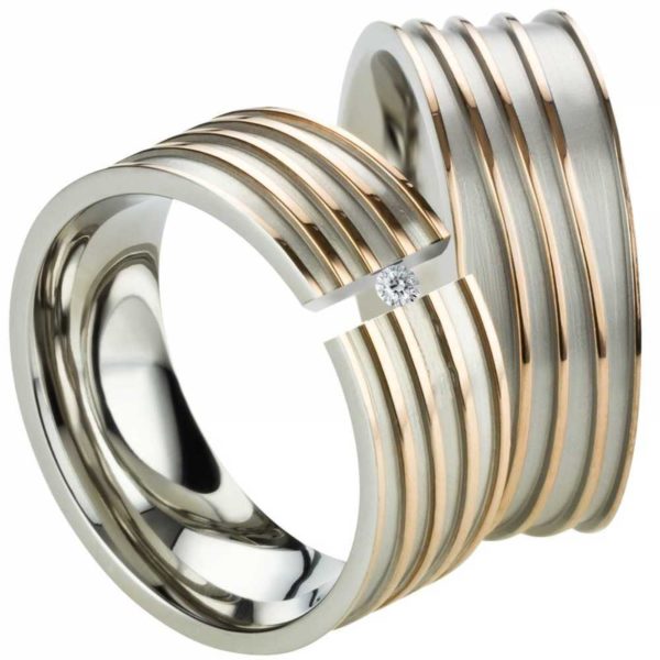 Ringe LUC10 mit Beschichtung und Diamant