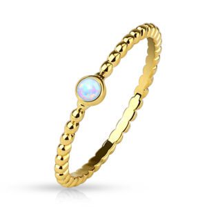 Ring Opal Gold Messing Damen