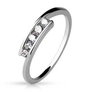 Ring Zirkonia Silber Messing Damen