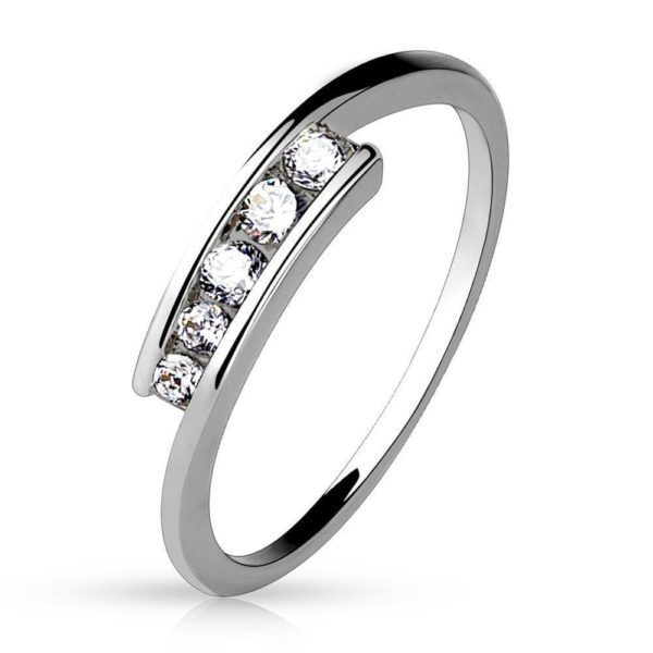 Ring Zirkonia Silber Messing Damen