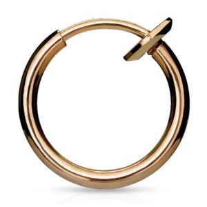 Rosegold - Fake Piercing Ring mit Springverschluss Silber aus Edelstahl Unisex