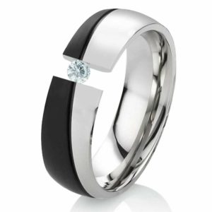 Damenring Edelstahl DE006 mit Zirkonia