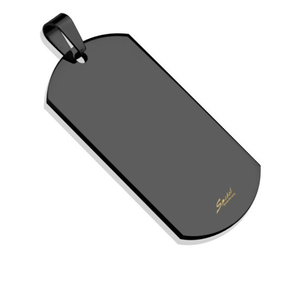 Schwarz - Anhaenger Dog Tag aus Edelstahl Unisex