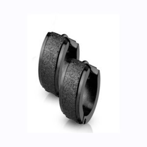 Schwarz - Creolen sand-gestrahlt 4mm aus Edelstahl Damen