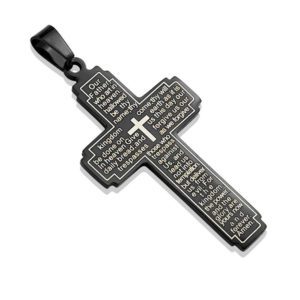 Schwarz - Kreuz-Anhaenger Lord's Prayer/Vaterunser