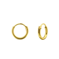 Creolen Ohrringe 925 Sterling Silber vergoldet 8mm