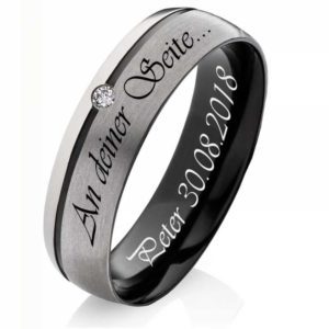Damenring Titanring FF48D mit Aussengravur