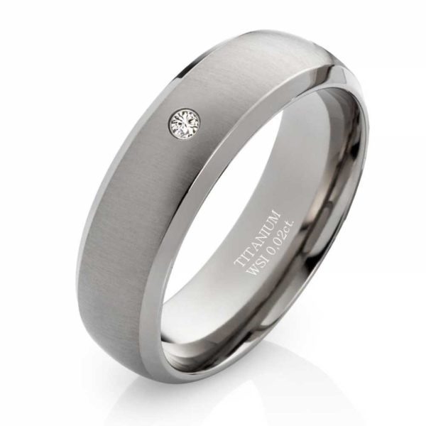 Damenring Titanring DTB3 mit Stein und gratis Gravur