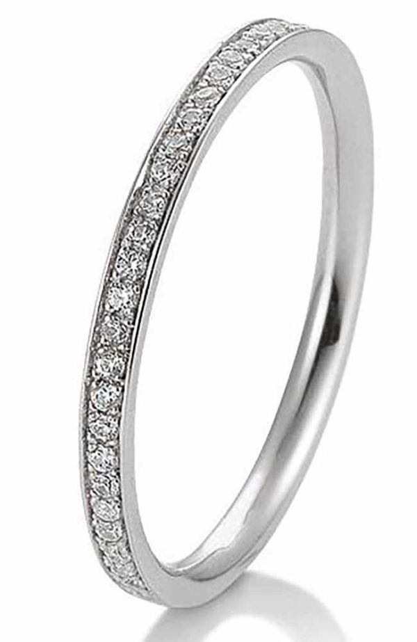 Verlobungsring 585 weissgoldring mit Brillianten ges. 0,165 Ct. w/si 41056430