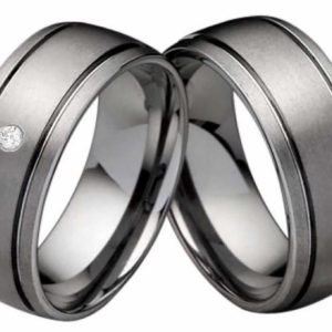 Partnerringe Wolframringe PW112 mit Zirkonia