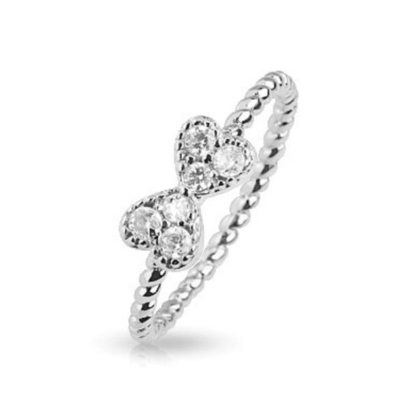 Zehenring Herzschleife Silber Messing Unisex