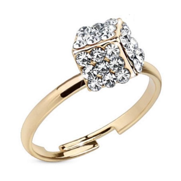 Zehenring mit Ferido Kristall Rosegold Messing Unisex