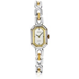 ZENO Art Deco Modern Quartz Damenuhr bicolor Oktagon