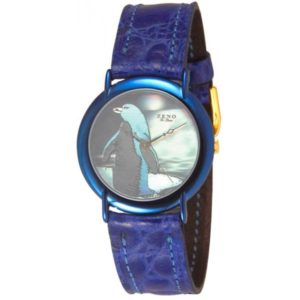 ZENO, Pinguin Hologramm, Quartzuhr blau