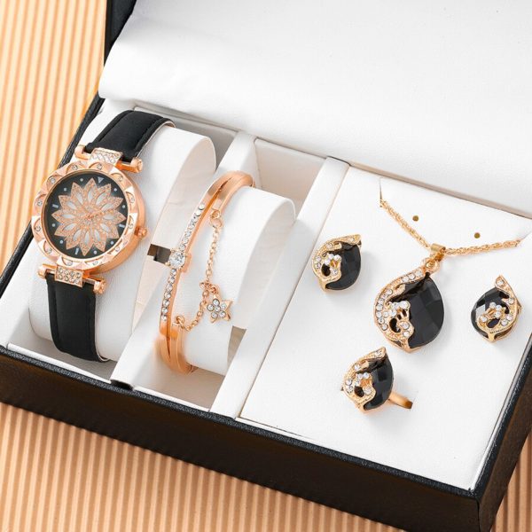 Uhren-Geschenk-Set-Uhr-Armband-Halskette-Ohrringe #01