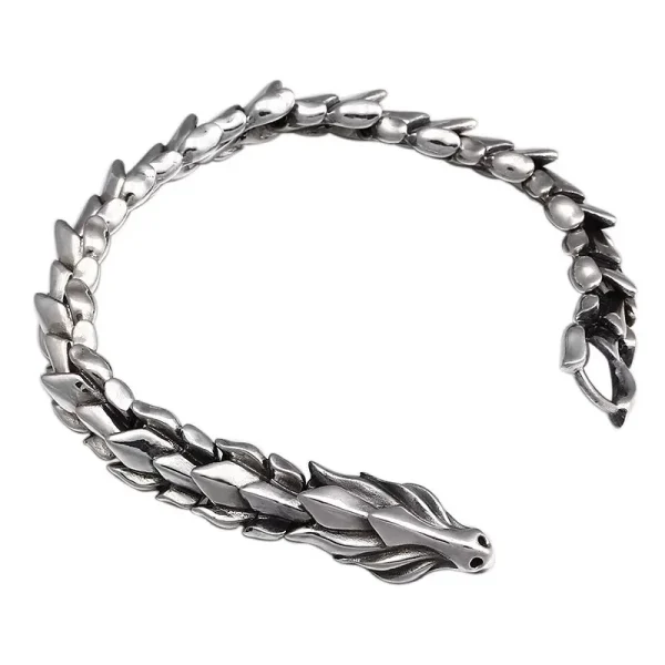 12mm Breite Echt Silber Retro Klassische Drachen Links Armbänder Für Mann Männlichen S925 Sterling Silber Vintage Armband Edlen Schmuck
