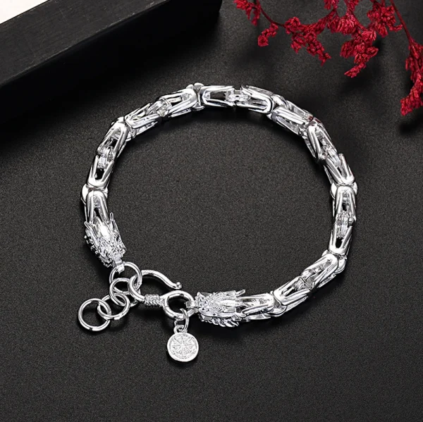 925 Sterling Silber Exquisite drachen kopf Kette armbänder für mann frauen mode designer schmuck hochzeit party urlaub geschenke – Bild 2