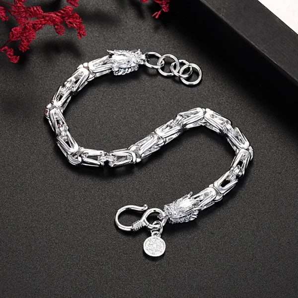 925 Sterling Silber Exquisite drachen kopf Kette armbänder für mann frauen mode designer schmuck hochzeit party urlaub geschenke – Bild 3