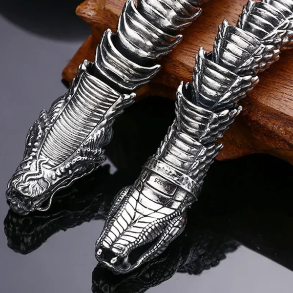 BOCAI Neue 100% S925 Silber Herrschsüchtige männer Armband Dicken Drachen Python Trendy Persönlichkeit Vintage-Schmuck Zubehör – Bild 2