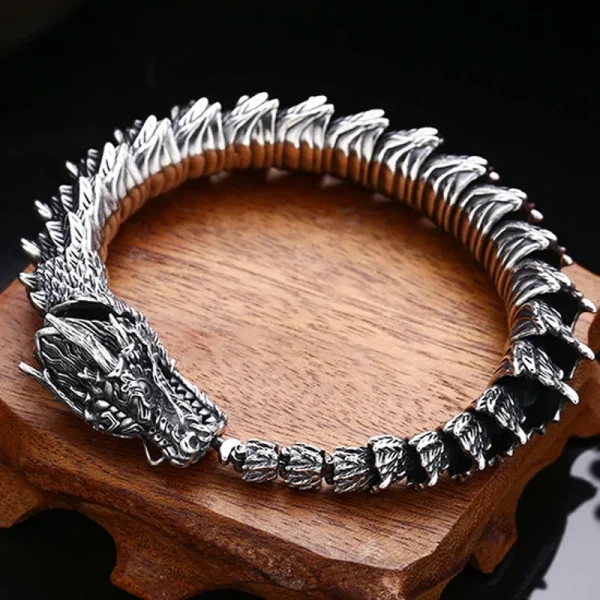 BOCAI Neue 100% S925 Silber Herrschsüchtige männer Armband Dicken Drachen Python Trendy Persönlichkeit Vintage-Schmuck Zubehör – Bild 3