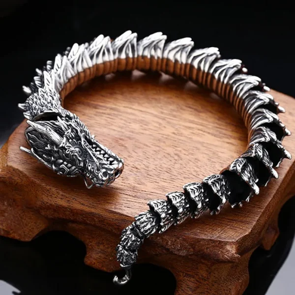 BOCAI Neue 100% S925 Silber Herrschsüchtige männer Armband Dicken Drachen Python Trendy Persönlichkeit Vintage-Schmuck Zubehör – Bild 4